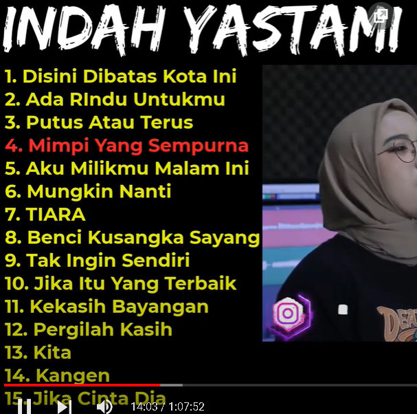 DISINI DIBATAS KOTA INI - TIARA // COVER INDAH YASTAMI FULL ALBUM VIDEO